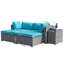 Ensemble de conversation en osier / rotin pour 2 personnes avec coussins-69775240