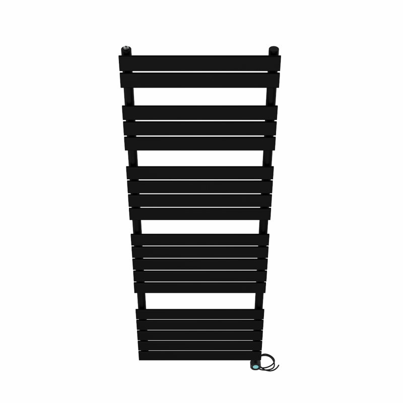 Flat Panel Towel Rail Heated Towel Rails, 180cm H x 60cm W x 6.2cm D, Black