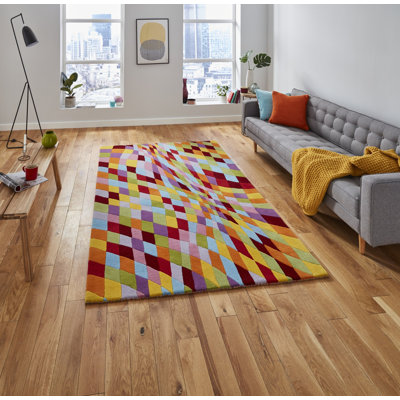Aviral area rug Hand Tufted Rectangle Multi coloured