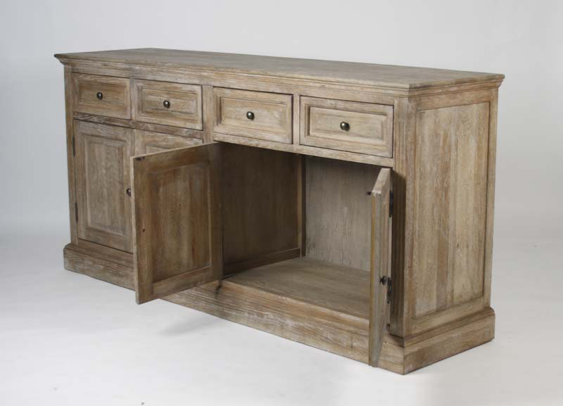 Albert 68'' W Solid Wood Sideboard, Limed Gray Oak