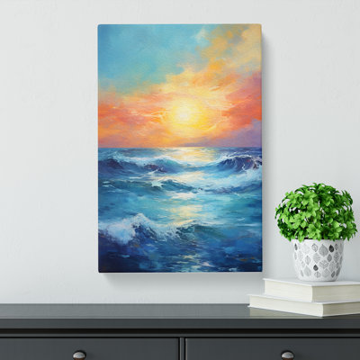 Seascape Gestural Art No.2 - Wrapped Canvas