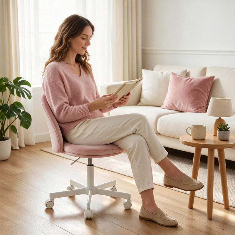 Latitude Run® Velvet Task Chair, Pink