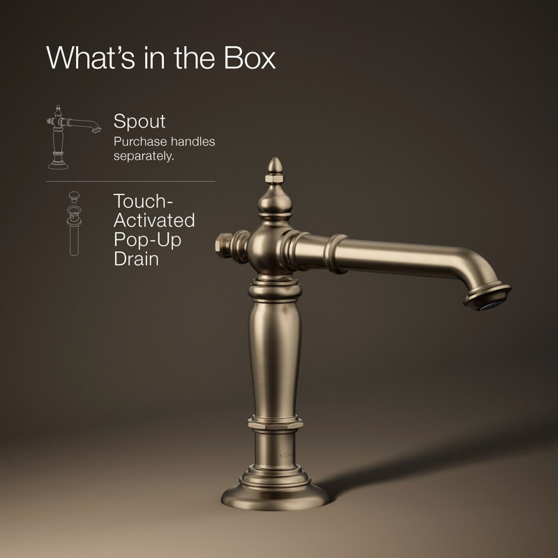 Artifacts® Widespread Bathroom Faucet with Drain Assembly, Vibrant Brushed Bronze