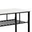 Table de préparation en métal Culligan, îlot de cuisine avec plan de travail et 2 tablettes