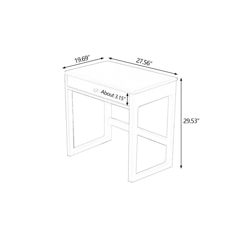 Bureaux rectangulaires en bois massif, Burlywood, H 29,53 po x l 27,56 po x P 19,69 po
