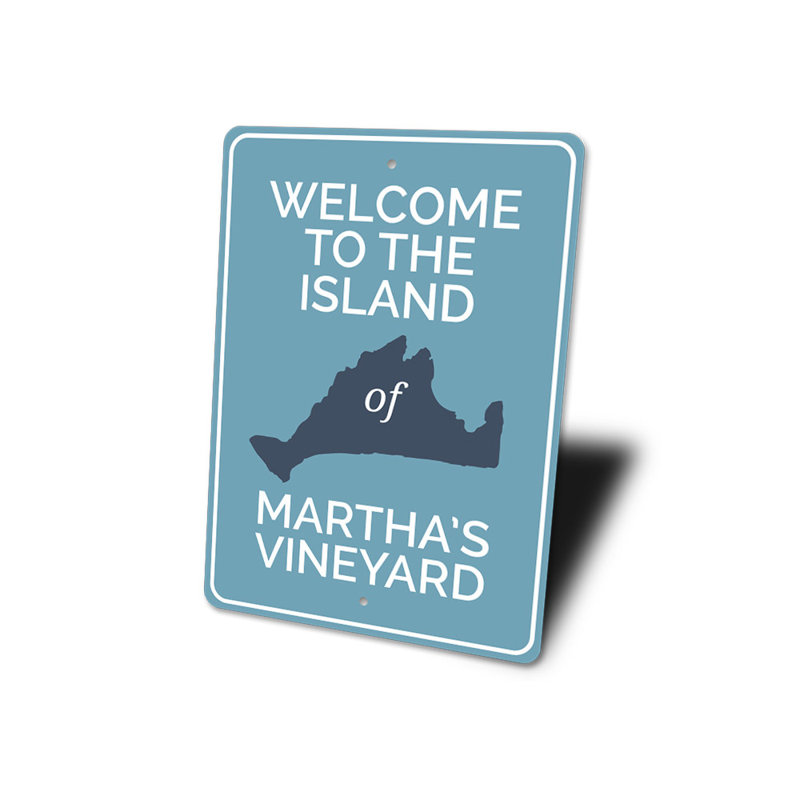 Plaque en aluminium Marthas Vineyard Island, H 14 po x l 10 po x P 0,04 po