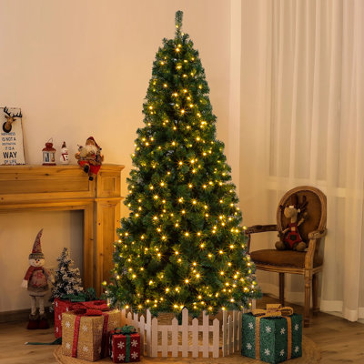 6 ft Lighted Artificial Christmas Tree with LED Lights, 8 Lighting Modes and Remote Control