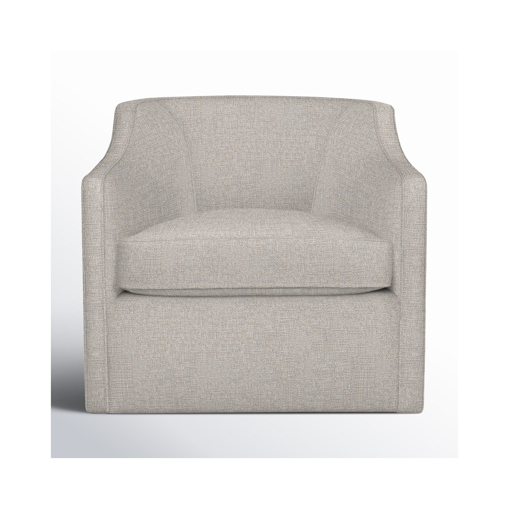 Marietta Upholstered Swivel Armchair, Drusky Ivory Sustain® Basketweave