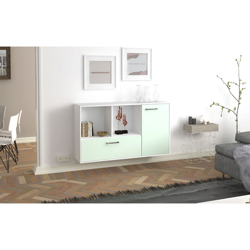 Palmdale Unfinished TV Stand for TVs up to 70", Mint/White