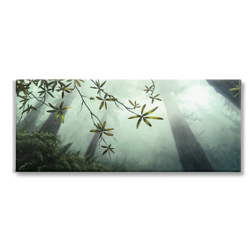 Art mural sur toile Sunlit Forest Greenery, H 48 po x l 20 po