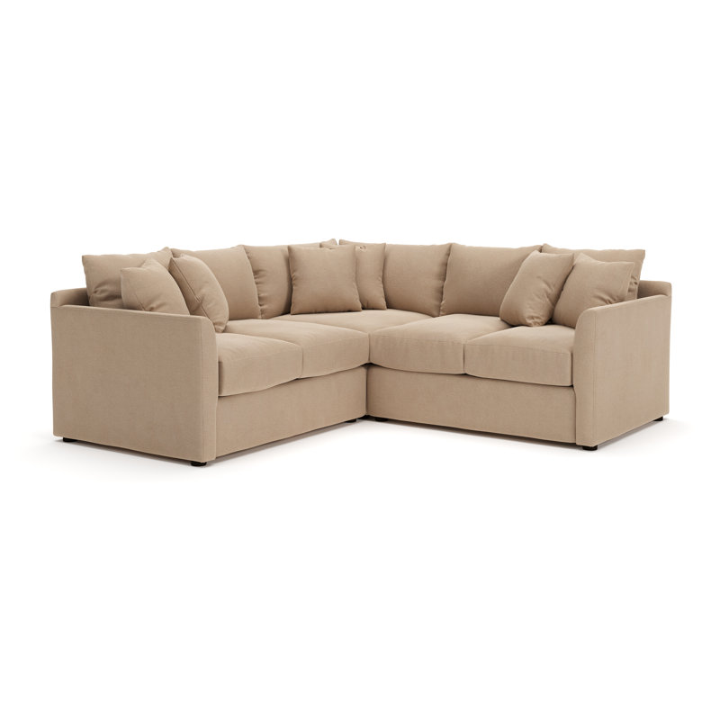 Canapé modulaire de coin large 95 po Cecelia, Orienté à gauche (vu de face), Velours performance pain grillé Bella