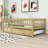 Wood Daybed with Twin Trundle and Guardrails-537538286-537538291