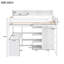 Lit mezzanine simple avec mesures et rangement multiple, grand espace de rangement blanc-1583281822