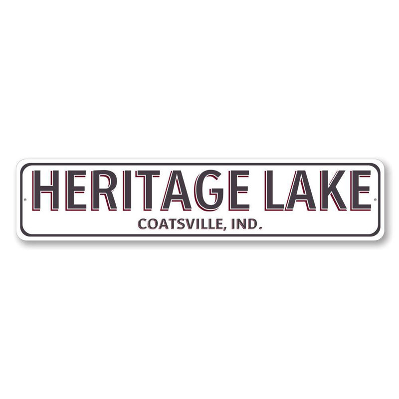 Plaque en aluminium Lake House City State, H 4 po x l 18 po x P 0,04 po
