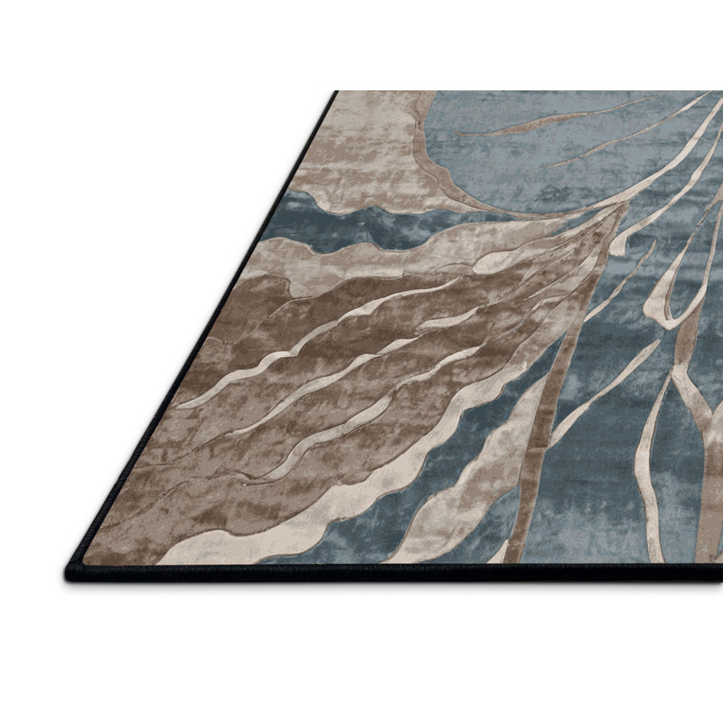 Tapis gris soyeux et moelleux, Rond 8 pi