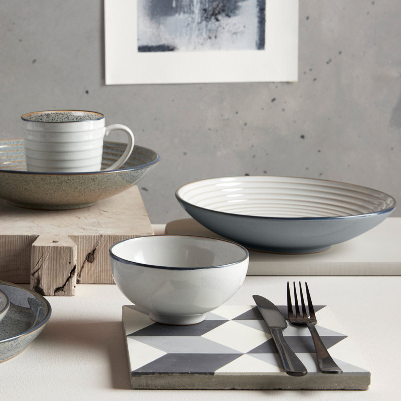 Grand bol strié gris Denby Studio