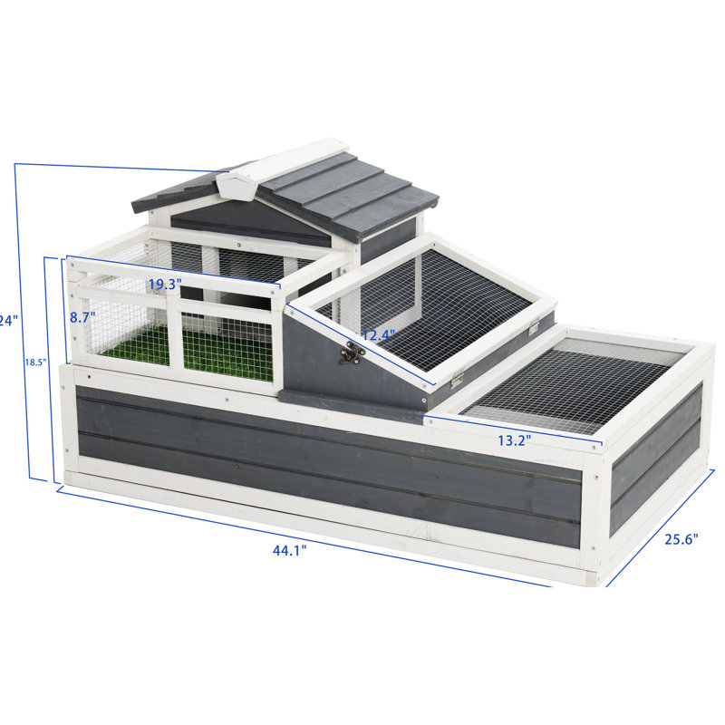 Enceinte de tortue de 2 étages, conception classique avec plateau et toit