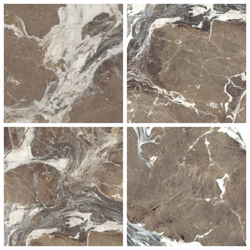 Autograph 48x48 Satin Marble Look Porcelain Tile, Espresso