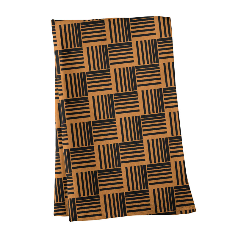 Jaya Tea Towel Kitchen Towel, Orange/Black, Cotton Twill
