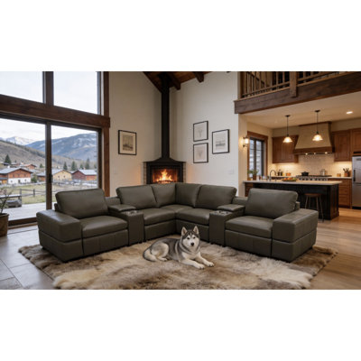Canapé modulaire inclinable en cuir Thameskinsbury