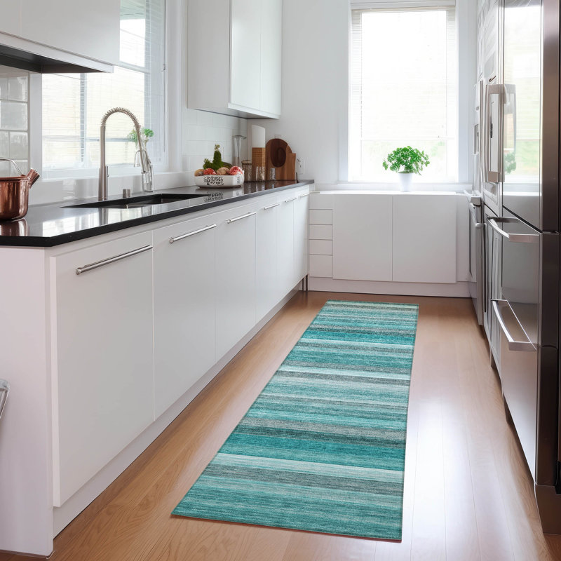 Tapis intérieur / extérieur Kinslee, Tapis de couloir 2 pi 3 po x 7 pi 6 po