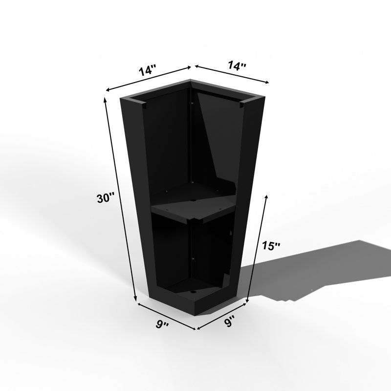 Metal Planters for Outdoor Plants, 30" H x 14" W x 14" D