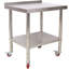 Table de préparation en acier inoxydable, table de travail en métal robuste de 30 po x 24 po x 35 1/2 po, capacité de charge de 440 lb avec tablette de dosseret réglable et 4 roulettes, poste de travail commercial pour restaurant de cuisine-130070820