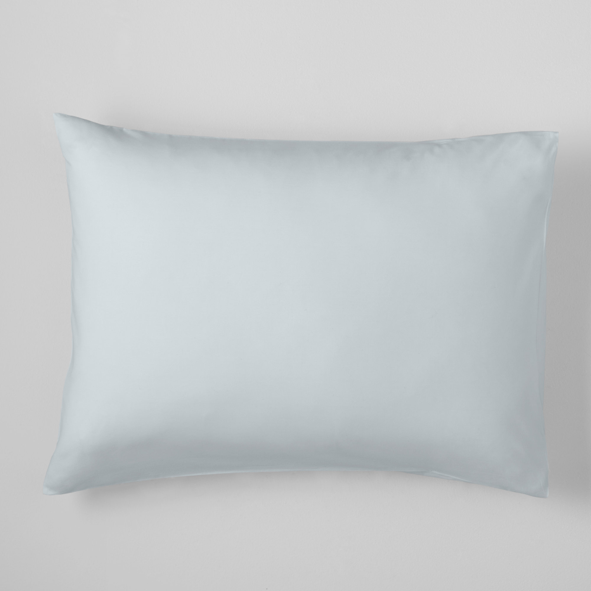 Emrik Brushed Organic Cotton Percale Duvet Cover Set, Pale Blue, Twin / Twin XL Duvet Cover + 1 Pillow Shams