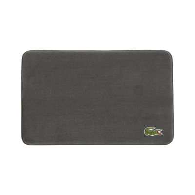 Lacoste Heritage 20" x 32" Quick-Dry Microfiber Bath Rug with Non-Slip Backing – Soft Absorbent Bathroom Mat, Croc Logo Design, Machine Washable, Cliff