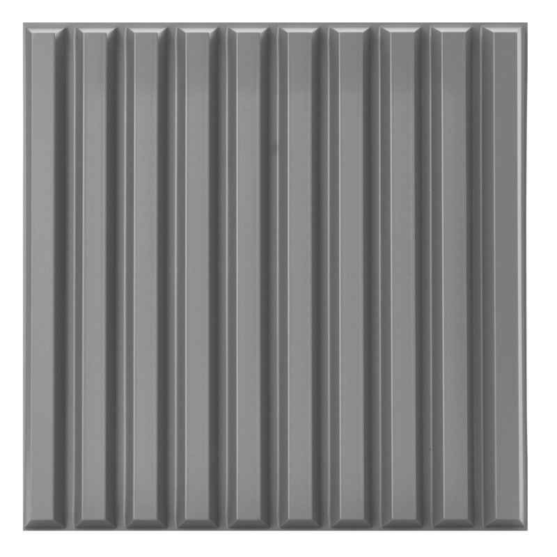 3D Wall Panels With Adhesive Included 19.6" 3D Fluted Line Design Wall Paneling, Matte Grey