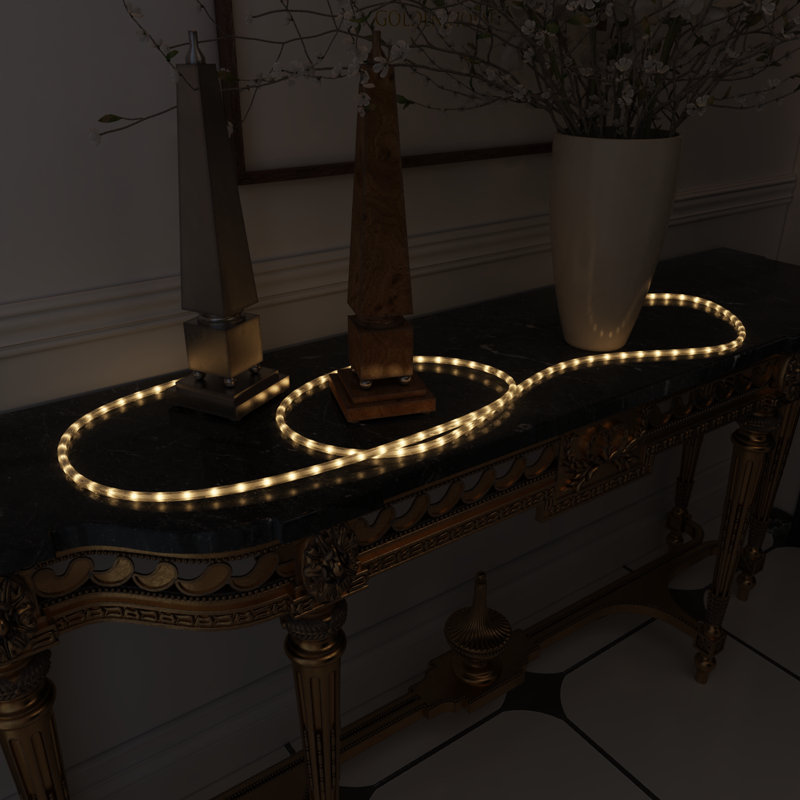 147.6FT LED Rope Light (3000K), 120V Plug-in, Cuttable, Connectable, Brightness Adjustable, IP65 Waterproof, Remote Control with Dynamic Modes and Timer