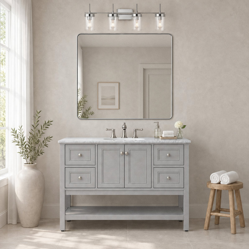 Ensemble de meuble-lavabo simple 48 po Bonsai, Gris