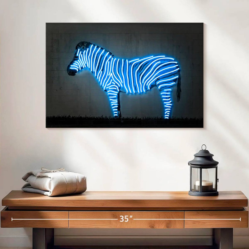 Brampt Glowing Zebra, 16" H x 24" W