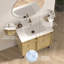 Meuble-lavabo sur pied de 30 pouces avec panneau rainuré 3D et lavabo en céramique intégré