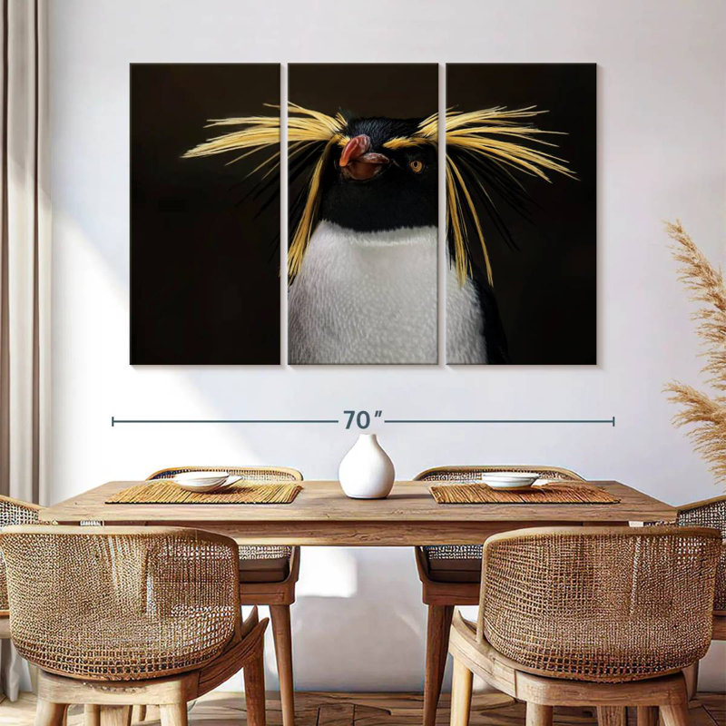 Southern Rockhopper Penguin, 20" H x 33" W