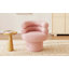  Fauteuil d'appoint rond et pivotant à dossier demi-tonneau, fauteuil de coiffeuse en molleton Teddy, rose-1060671736