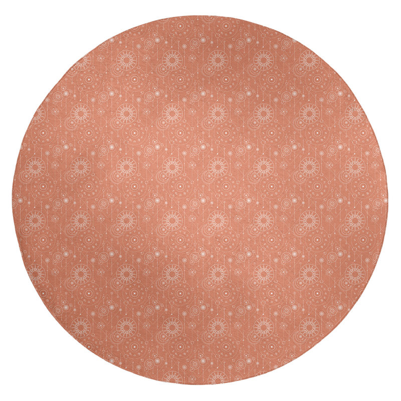 Chenille Geometric Indoor Rug, Round 5'