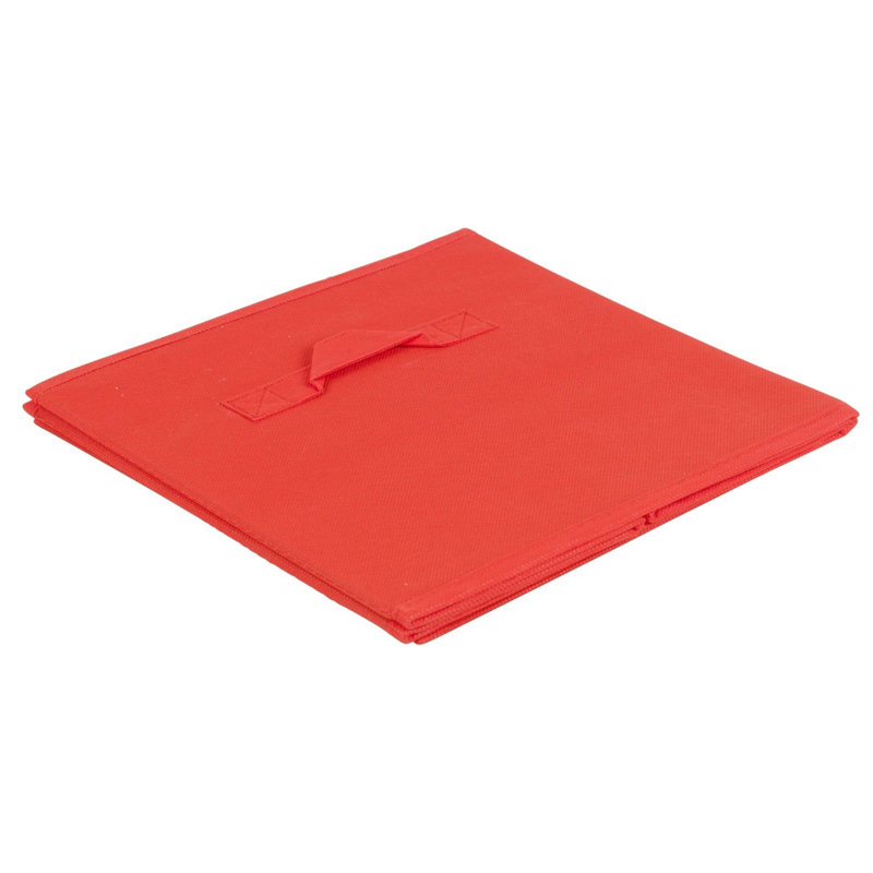 17 Stories Fabric Decorative Bin, 27cm H x 27cm W x 27cm D, Red