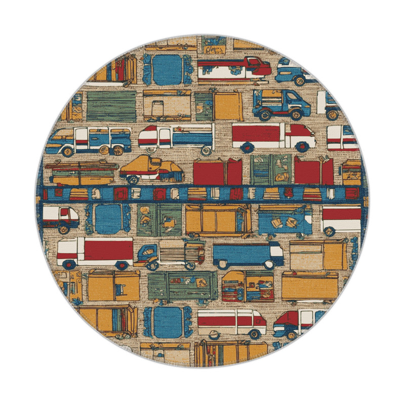 Tapis intérieur et extérieur gris Transport, Rond 5 pi