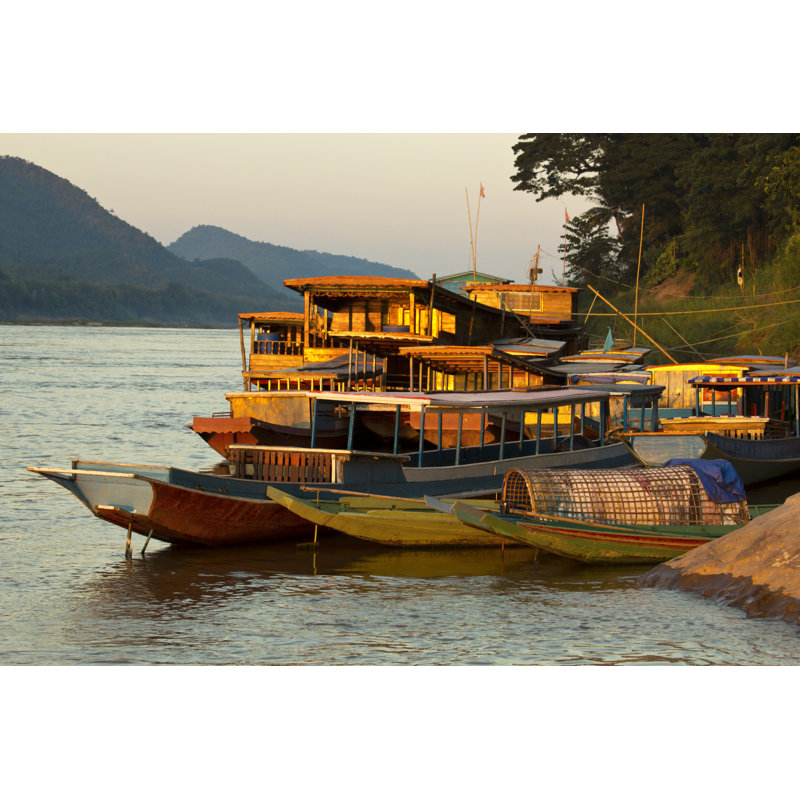 Ships Anchored - Wrapped Canvas Print, 30cm H x 46cm W x 3.8cm D