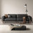 Mid century modern sofa,Genuine Leather Modular sofa with Solid Wood, Black couch-105275636-105275639-105275642