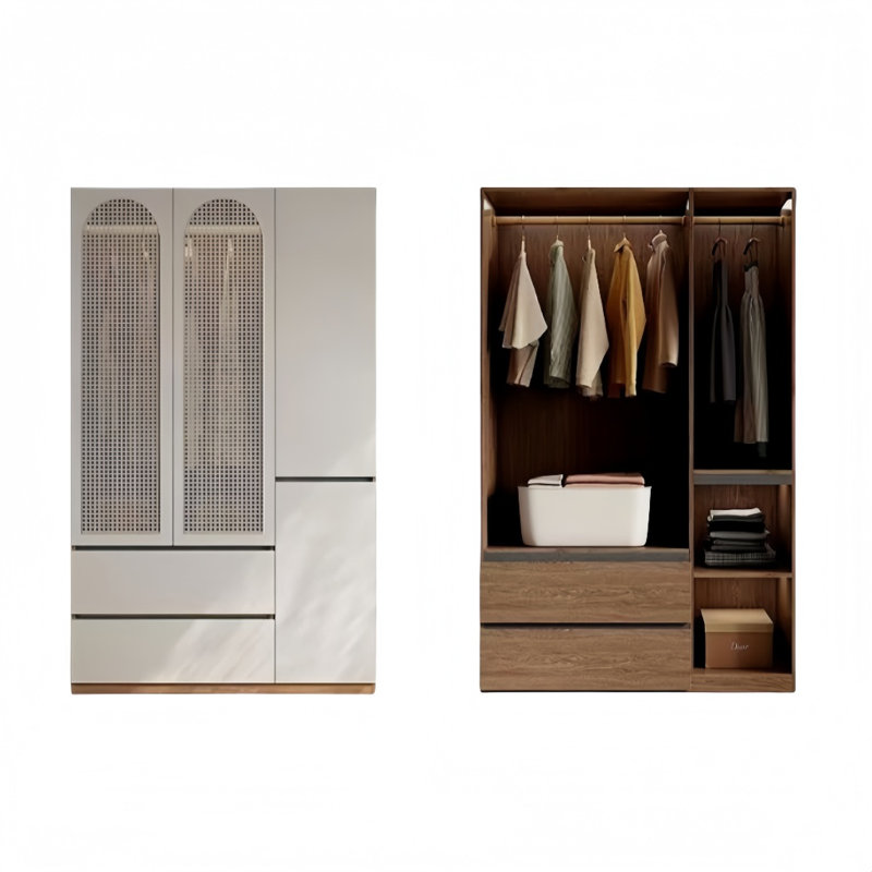 Retro Simple Modern Rattan Wardrobe
