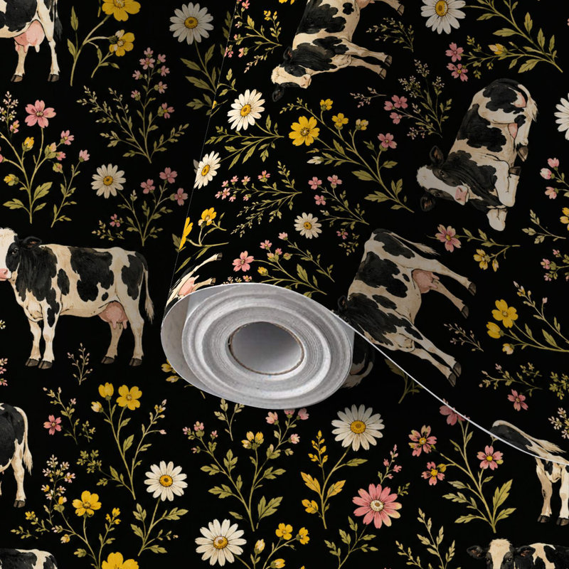Papier de contact à peler et coller papier de vache Holstein, 117.6" L x 22.8" W