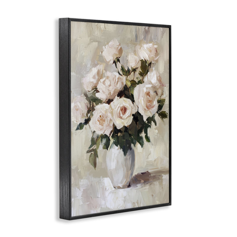 Roses pêche dans un vase à fleurs, estampe numérique, design par Petal Prints Design, H 18 po x l 12 po