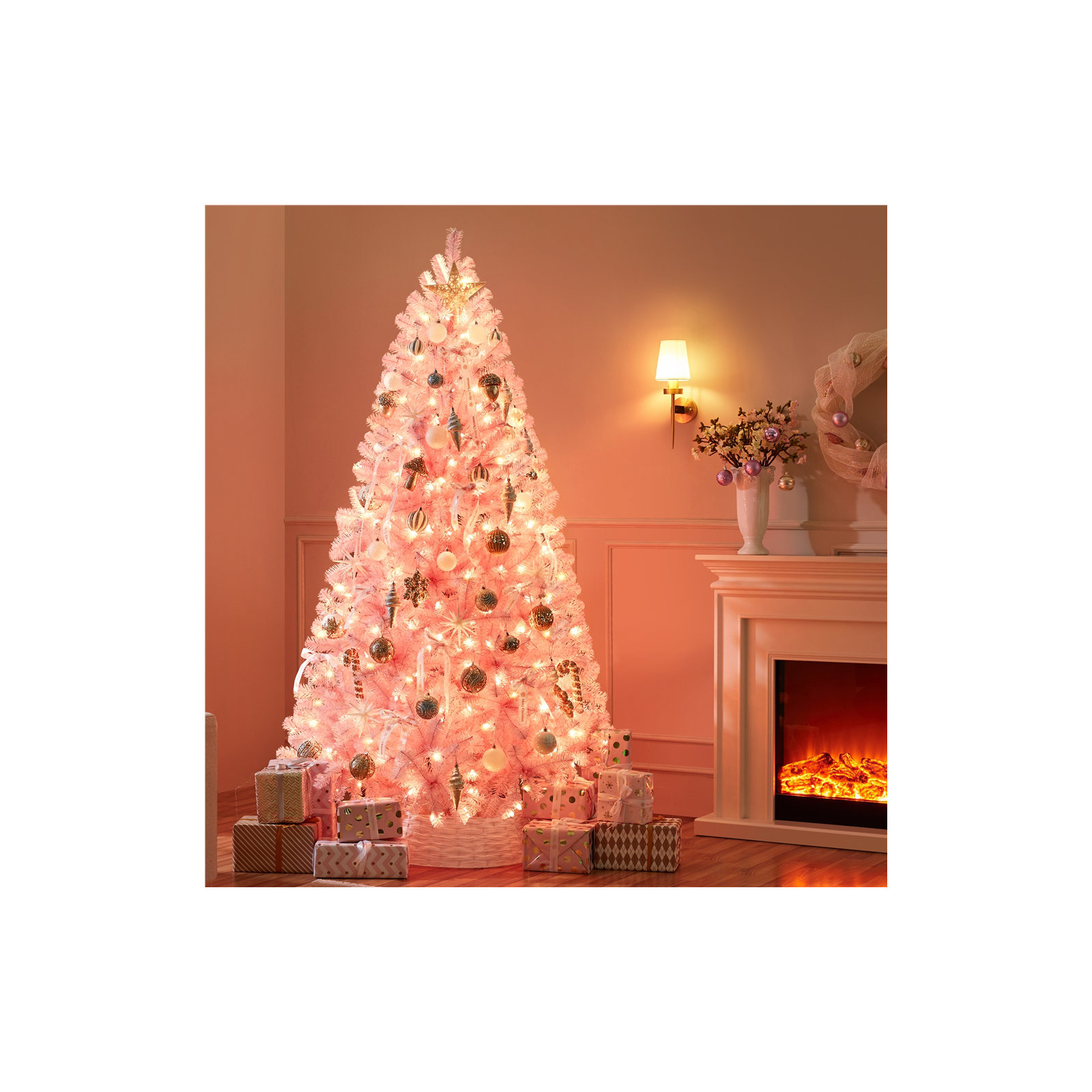 Pre-Lit Fir Artificial Christmas Tree, 7.5'