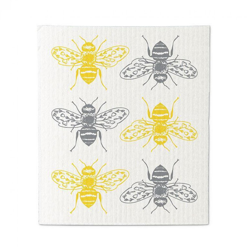 Set Of 2 Bees Dishcloth