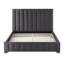 Structure de lit grand tapissier, tête et style de confort moderne, aucun sommier nécessaire, tissu gris foncé, structure en contreplaqué de caoutchouc massif avec revêtement en tissu, tête de lit, couleur, lattes stables