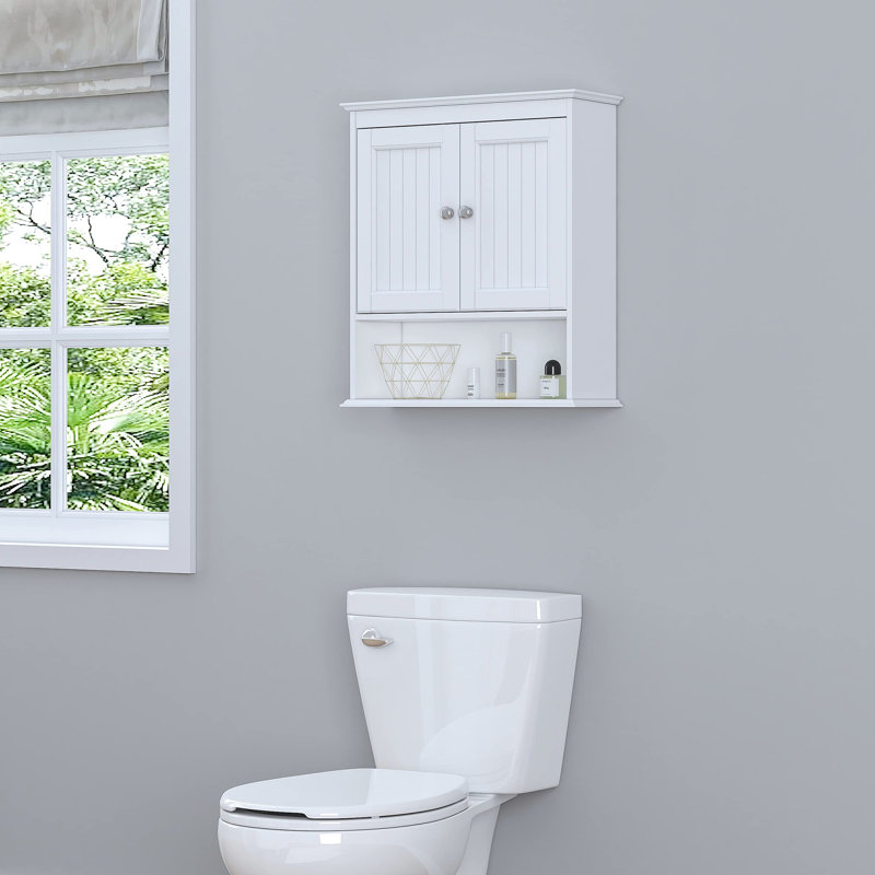Armoire murale en bois Fulgham, Blanc