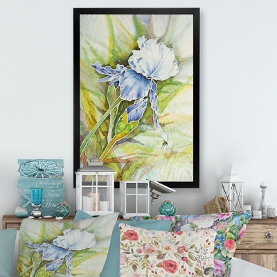 «Vintage Flowers Iris», reproduction d'art sur toile traditionnelle