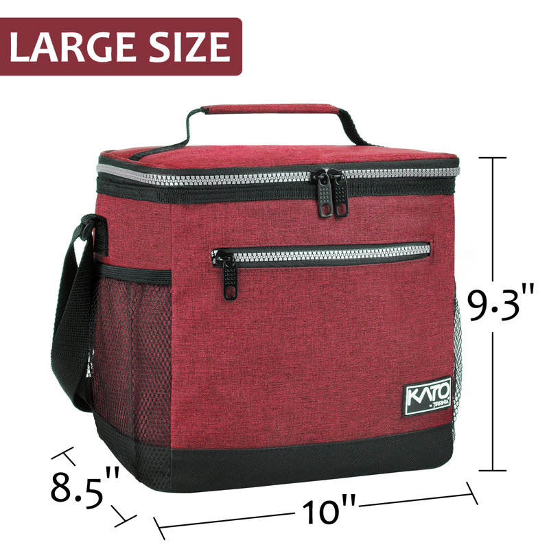 Grand sac à lunch isolé Tirrinia, boîte à lunch thermique réutilisable étanche de 10 L, grand bac à lunch, Rouge